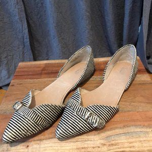 Dr. Scholl's Original Collections Tivoli Flats, Black & White Stripe Fur, 8.5